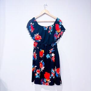 DESIGN LAB – Black floral off-the-shoulder dress | Large *‎